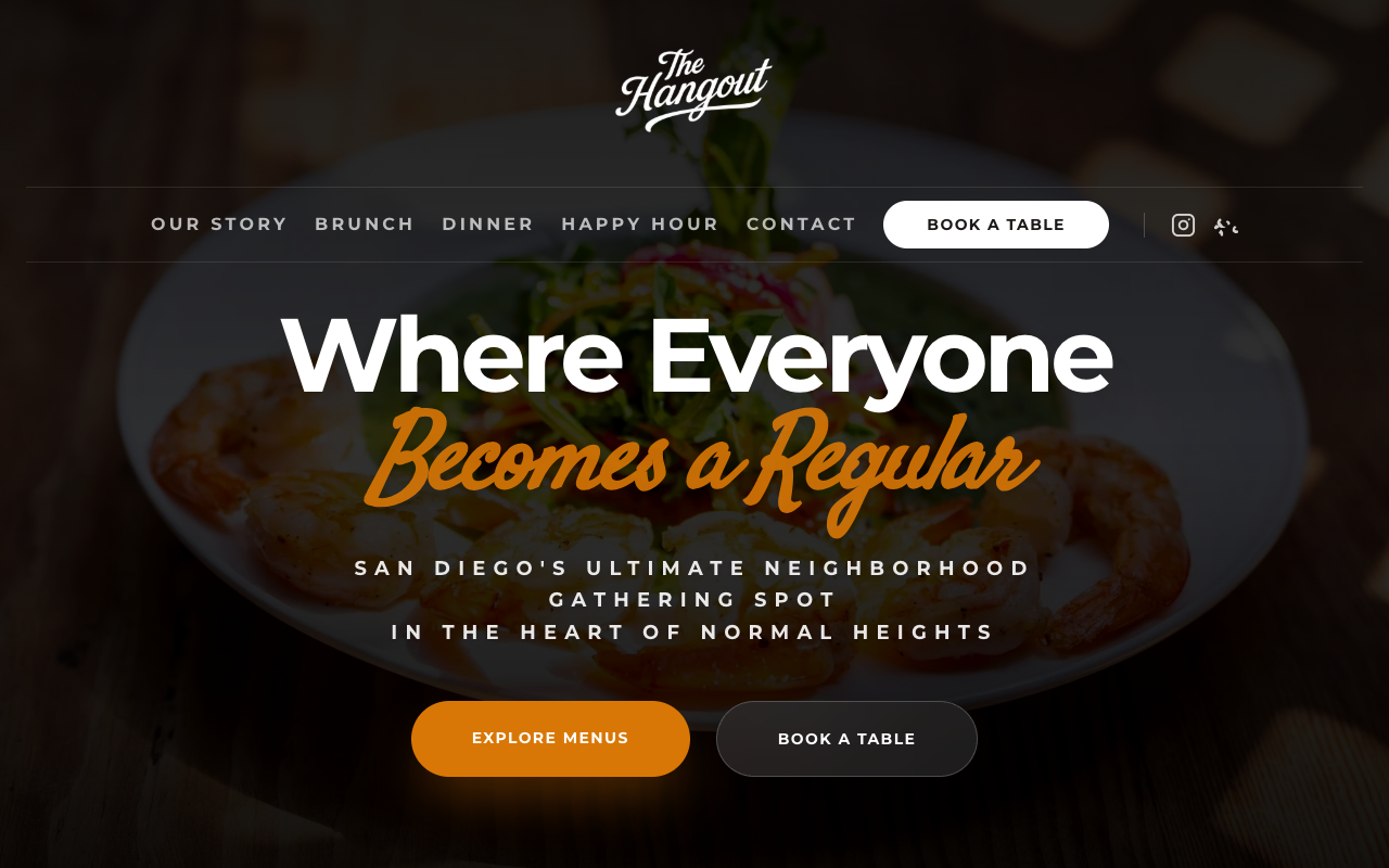 The Hangout Website Screenshot