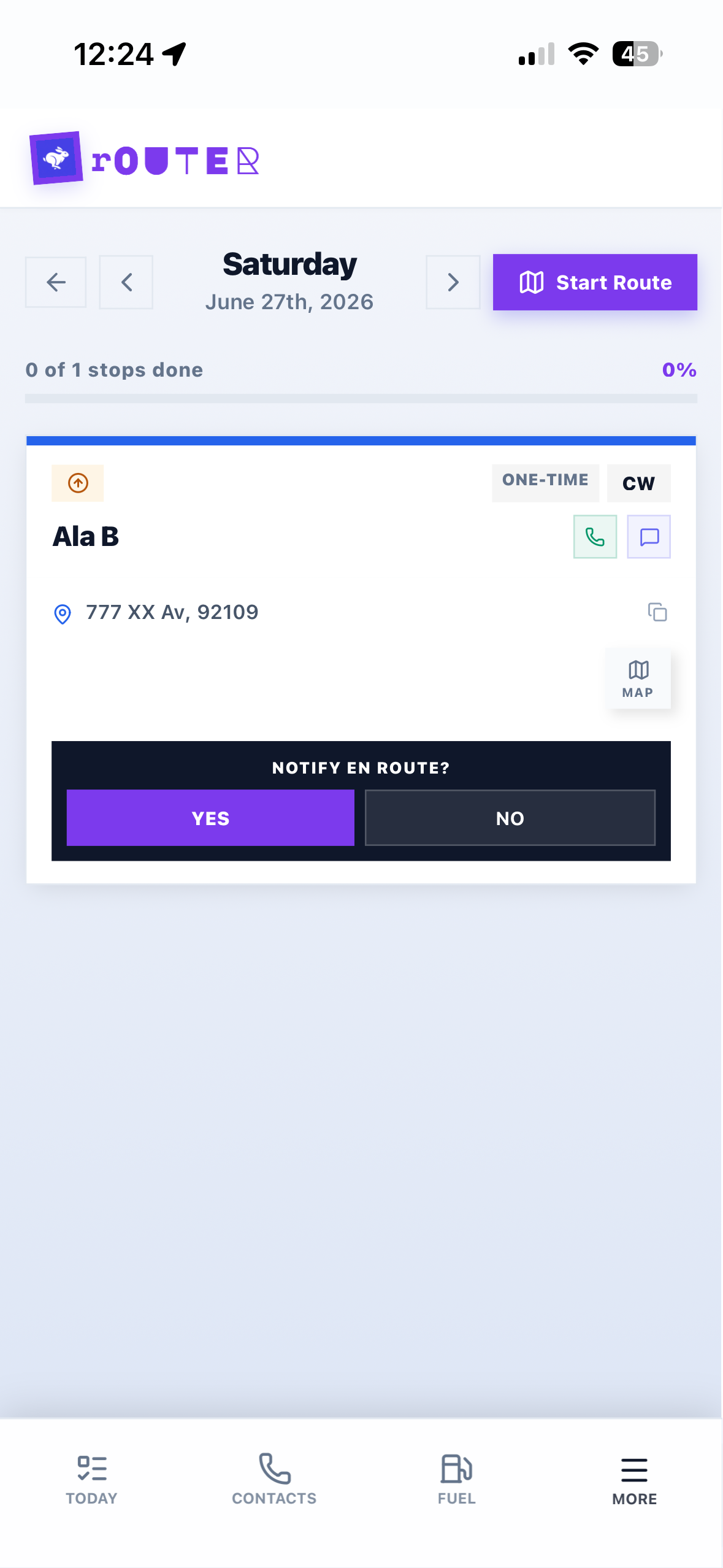 Driver mobile app