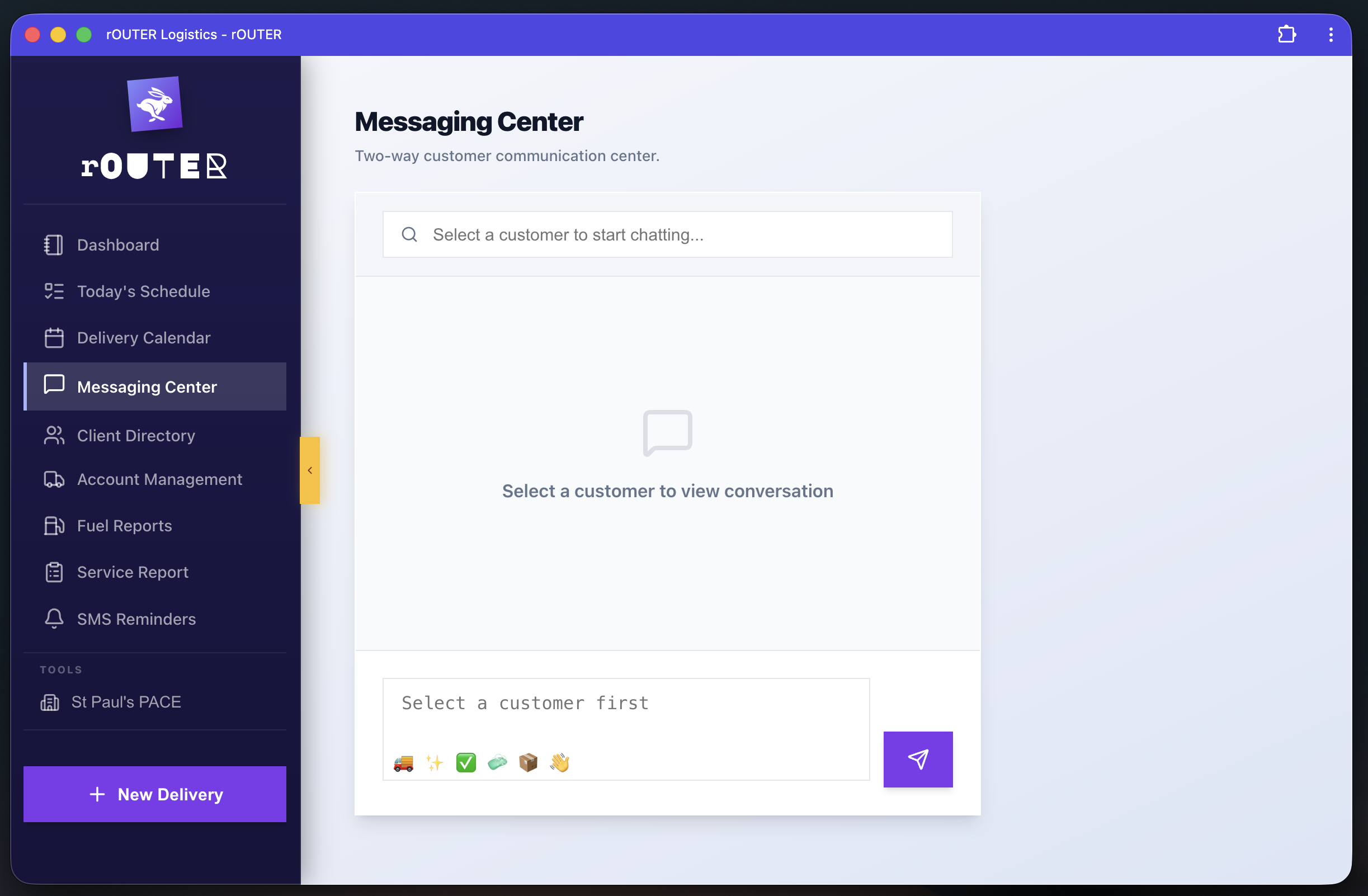 rOUTER messaging center